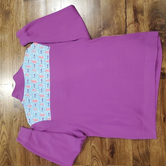 Womens Simply Southern purple 1/4 pullover sailboat print size L - Picture 5 of 5